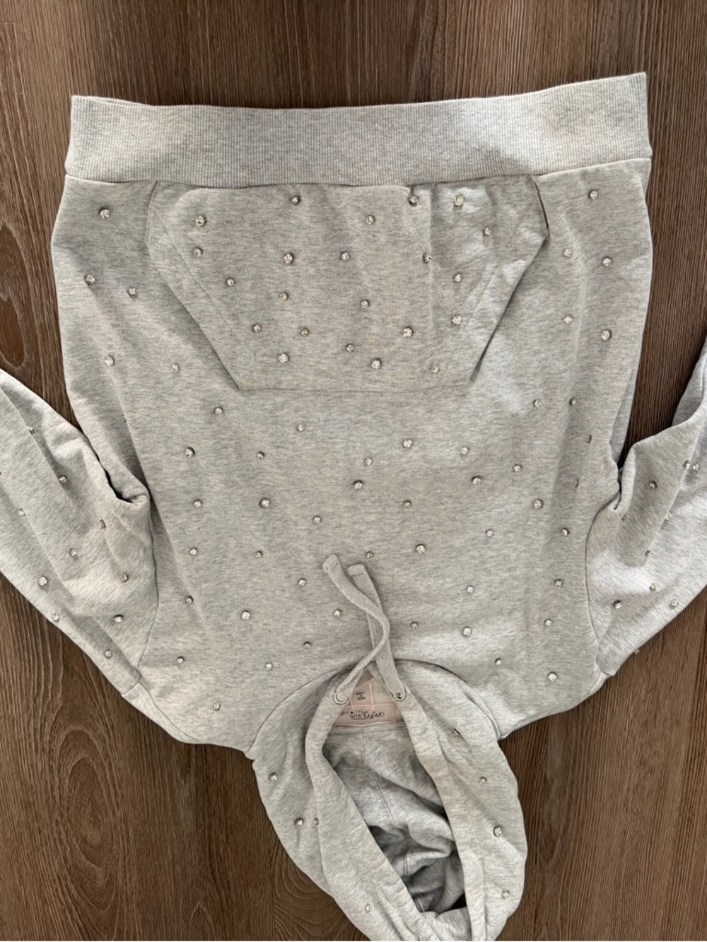 Women GIAMBATISTA Valli for H&M Gray Crewneck Hoodie with Stud Embellishments - Picture 12 of 15